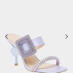 Betsey Johnson Lavender Heels with Rhinestone Buckle Anny size 9.5